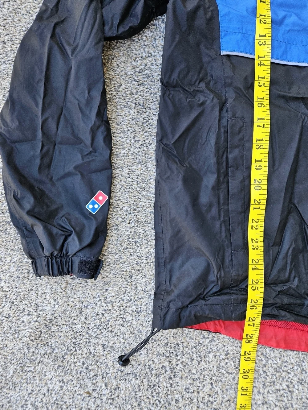 Dominos Pizza Jacket Black Blue Hooded Windbreaker Reflective Full Zip Mens M